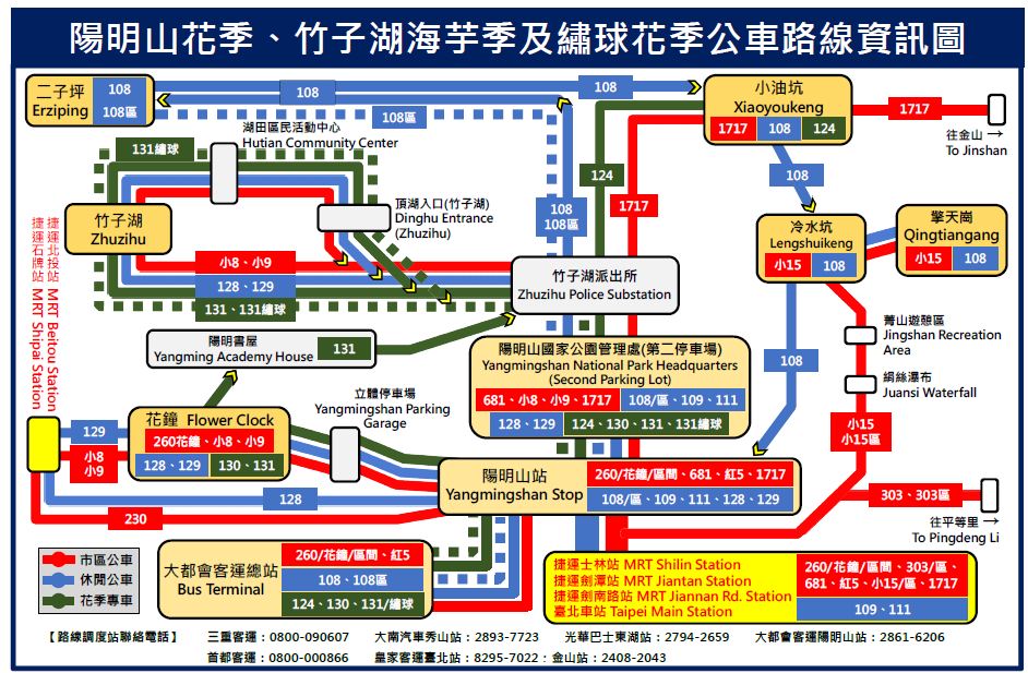 陽明山花季公車路線圖