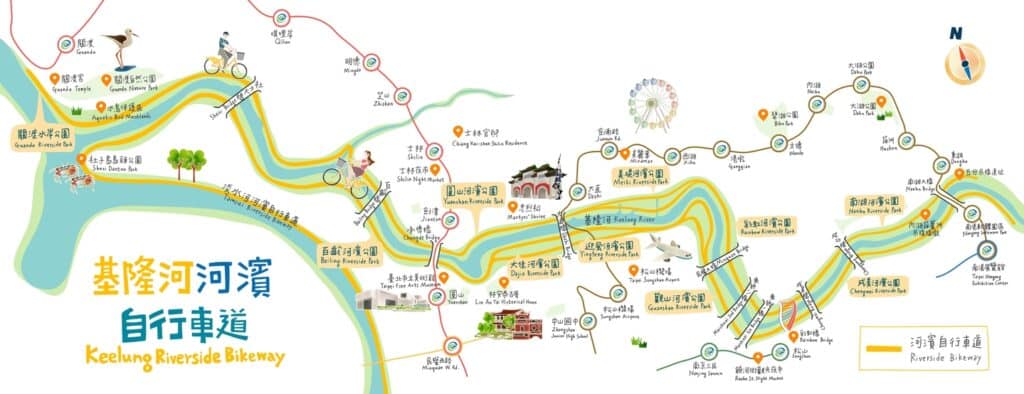 基隆河河濱自行車道路線圖